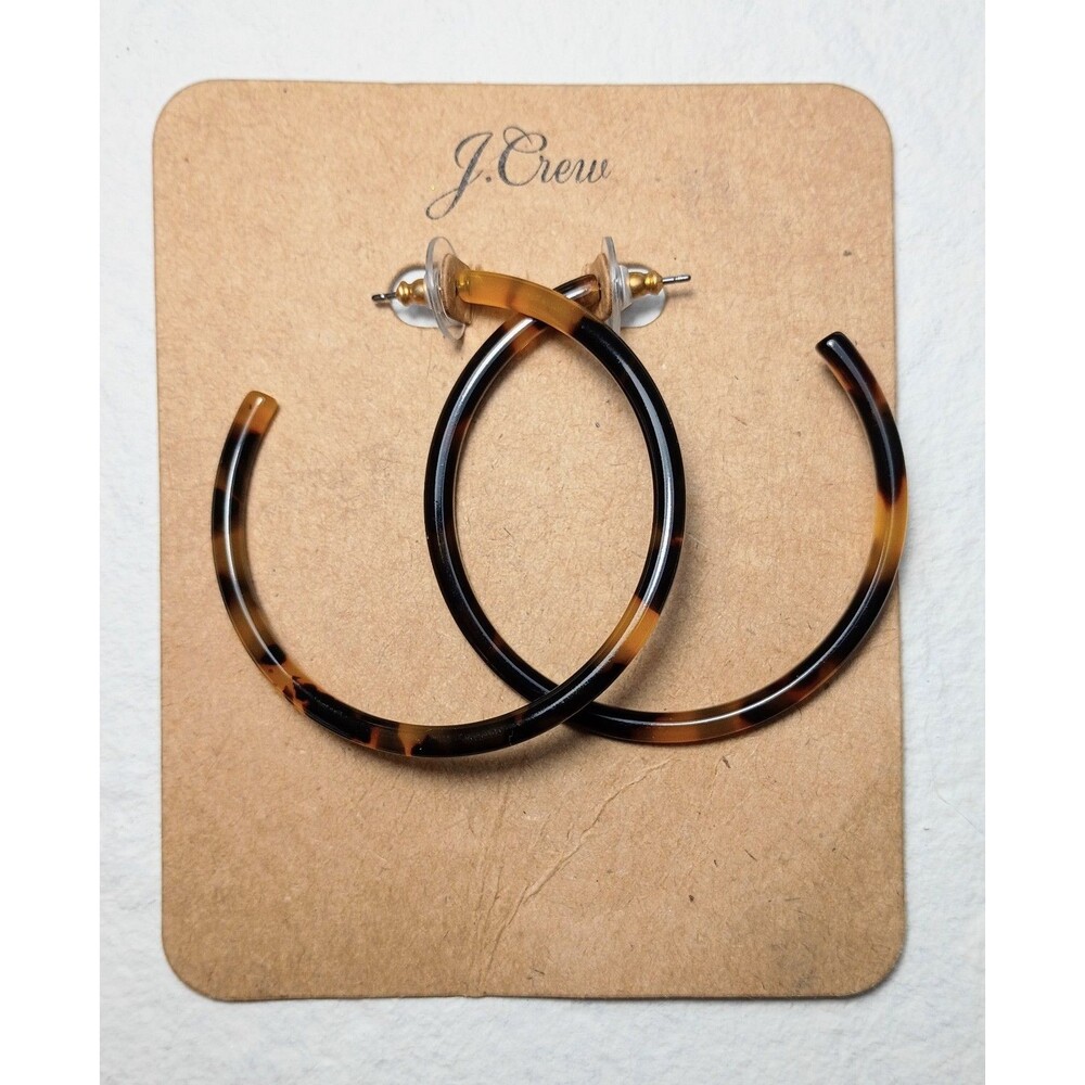 J.Crew Tortoise Shell Hoop Earrings NEW